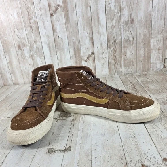 Vans Sk8-Hi VR3 Brown Suede Daisy Floral High Top Sneakers Womens 8.5 Mens 7 - Picture 6 of 8